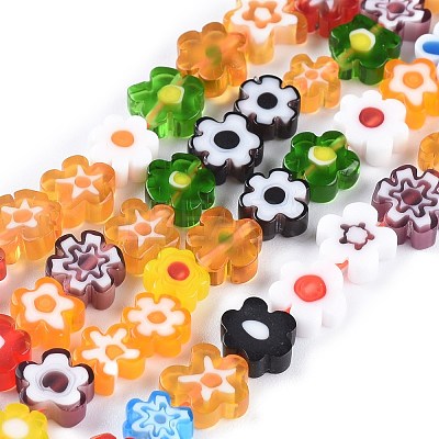 Handmade Millefiori Glass Bead Strands LAMP-J035-8mm-02-1