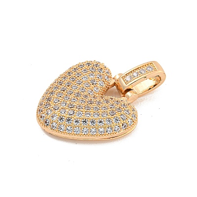 Brass Micro Pave Clear Cubic Zirconia Pendants KK-B099-01G-V-1