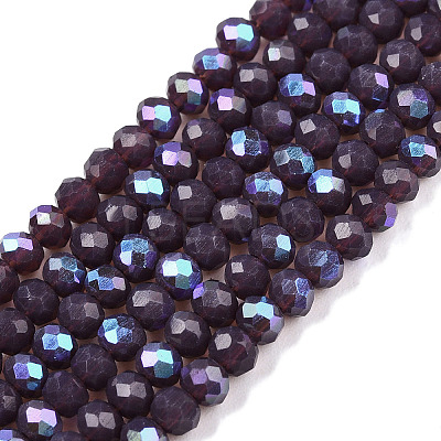 Electroplate Opaque Solid Color Glass Beads Strands EGLA-A044-P2mm-L11-1