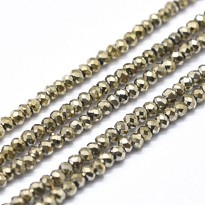 Electroplate Glass Beads Strands GLAA-F079-A-FP06-1