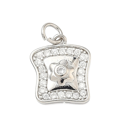 Brass Micro Pave Cubic Zirconia Pendants KK-C156-10P-1