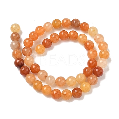 Natural Red Aventurine Bead Strands G-P257-02-8mm-01-1