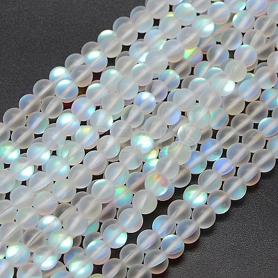Synthetic Moonstone Beads Strands G-F142-8mm-01-1