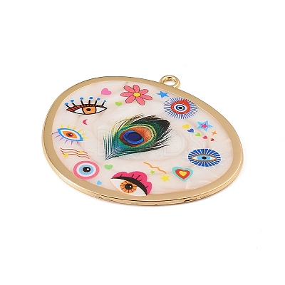Printed Alloy Big Pendants AL-CBAA786-02G-1