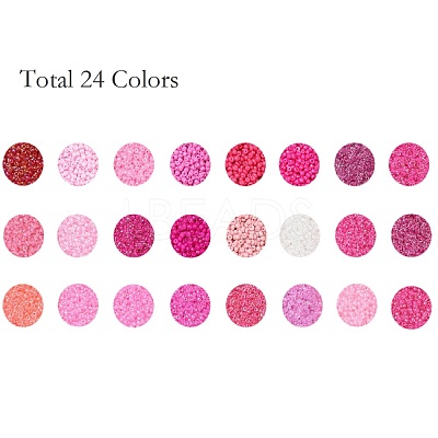 600G 24 Colors Glass Seed Beads SEED-JP0008-07-2mm-1