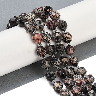Natural Snowflake Obsidian Beads Strands G-O201B-133G-1