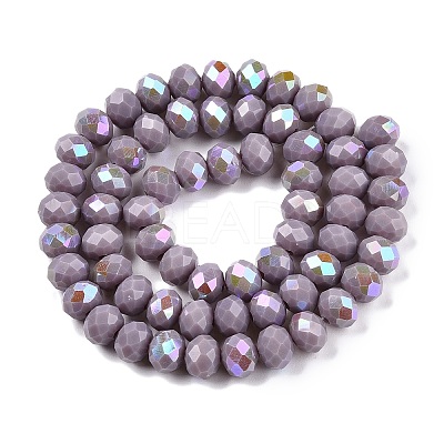 Electroplate Opaque Solid Color Glass Beads Strands EGLA-A044-P8mm-L13-1