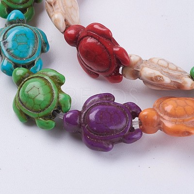 Synthetic Turquoise Beads Strands G-E456-35C-15x18mm-1