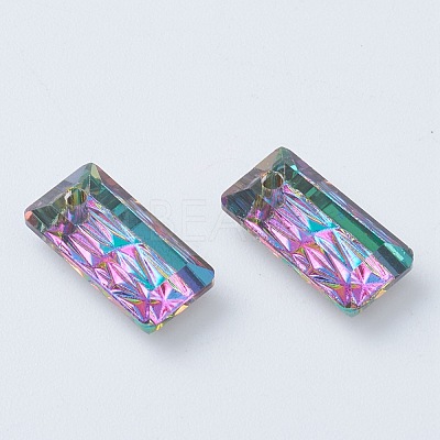 Embossed Glass Rhinestone Pendants GLAA-J101-07A-001VO-1