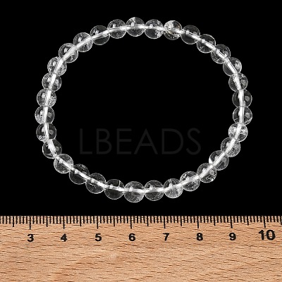 Natural Quartz Crystal Round Beaded Stretch Bracelets GG-CBA12F1-02B-12-1