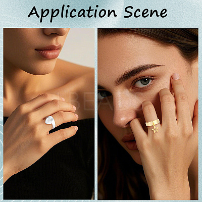20Pcs 2 Colors Adjustable Brass Finger Rings Setting for Hanging Pendant KK-BBC0027-80-1