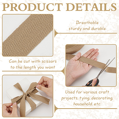 Cotton Herringbone Ribbon OCOR-WH0097-50B-1