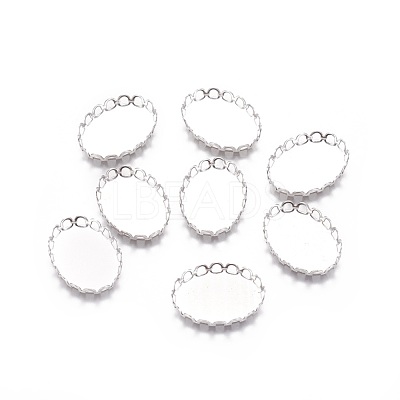 Tarnish Resistant 316 Surgical Stainless Steel Lace Edge Bezel Cups STAS-I118-06P-01-1