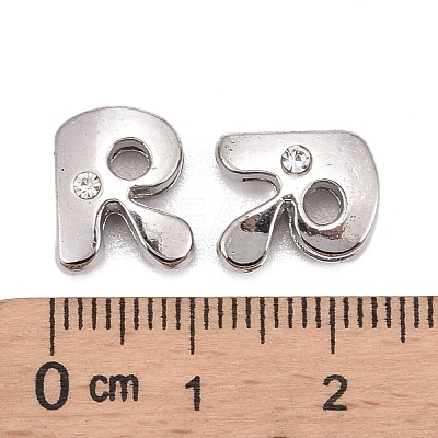 Letter Slider Beads for Watch Band Bracelet Making ALRI-O012-R-NR-1