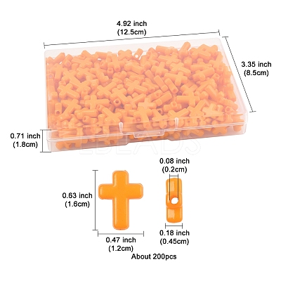 200Pcs Opaque Acrylic Beads SACR-FS0001-39A-1