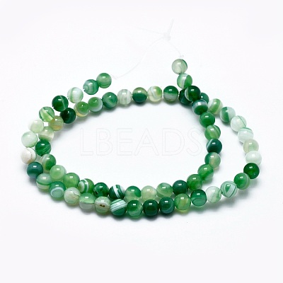 Natural Striped Agate/Banded Agate Beads Strands G-I254-03C-04-1