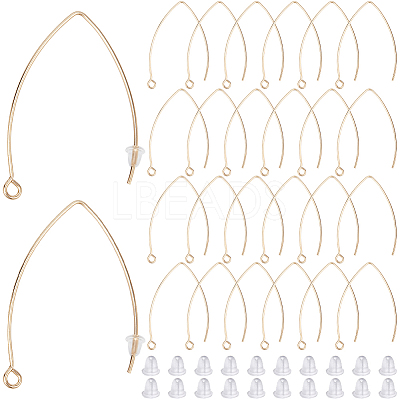 40Pcs 304 Stainless Steel Earring Hooks STAS-SP0001-40G-1