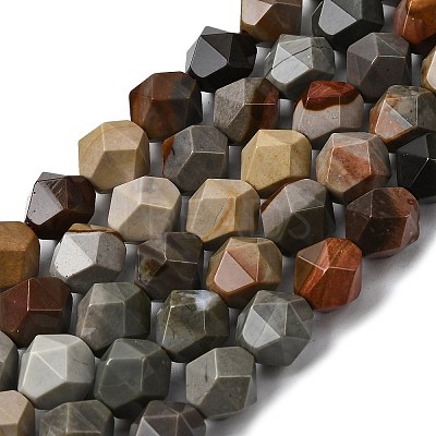 Natural Picasso Jasper Beads Strands G-Z119-A25-03-1