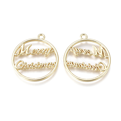 Alloy Open Back Bezel Pendants PALLOY-L228-001G-1