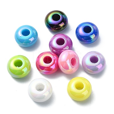 Opaque Acrylic European Beads X-OACR-E033-19-1