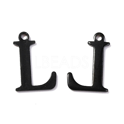 304 Stainless Steel Alphabet Charms STAS-H122-L-EB-1