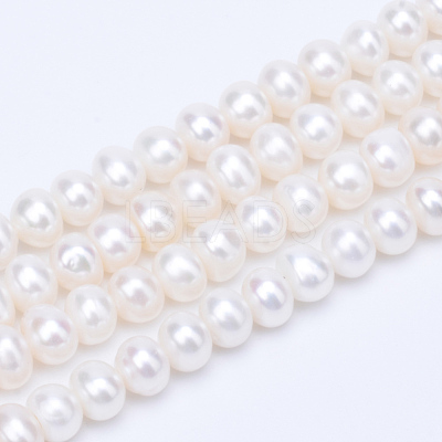 Natural Cultured Freshwater Pearl Beads Strands PEAR-R063-08-1