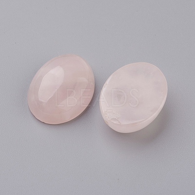 Natural Rose Quartz Flat Back Cabochons G-G741-25x35mm-21-1
