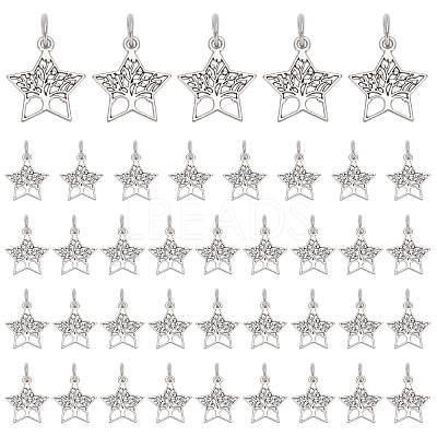40Pcs Tibetan Style Alloy Pendants FIND-PH0002-59-1