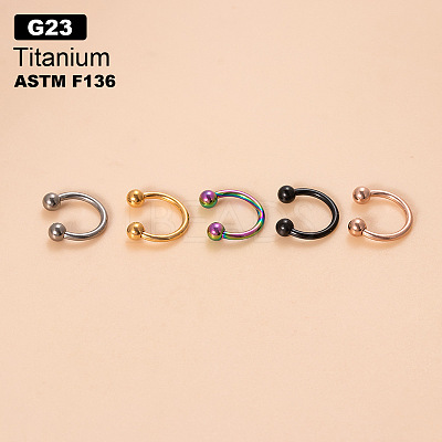 G23 Titanium Circular/Horseshoe Barbell Nose Rings WGFD71D-01-1