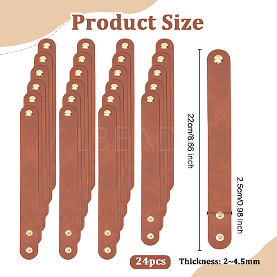 24Pcs 25MM Adjustable Leather Cord Bracelets DIY-OC0014-26-1