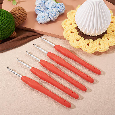 TPR Handle Aluminum Crochet Hook Needles TOOL-TA0001-13B-1