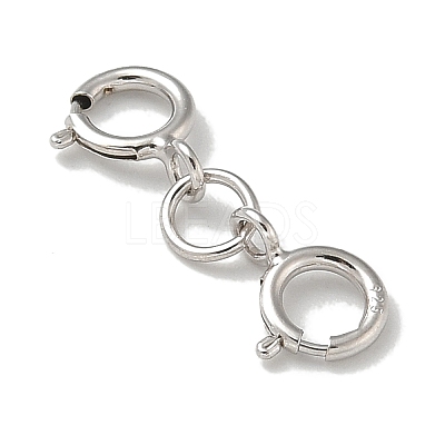 925 Sterling Silver Double Spring Ring Clasps STER-R003-07P-1