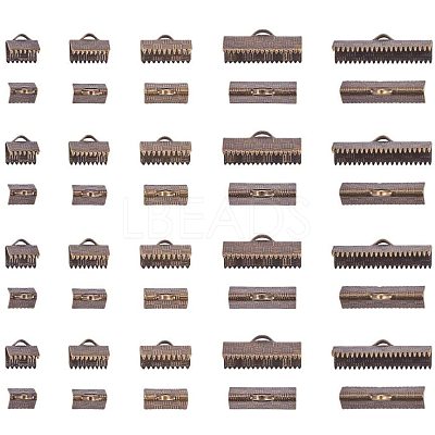 Brass Ribbon Crimp Ends KK-PH0001-10AB-1