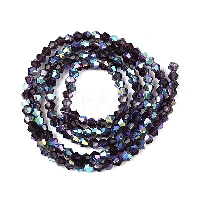AB Color Plated Transparent Glass Beads Strands GLAA-G127-01R-1