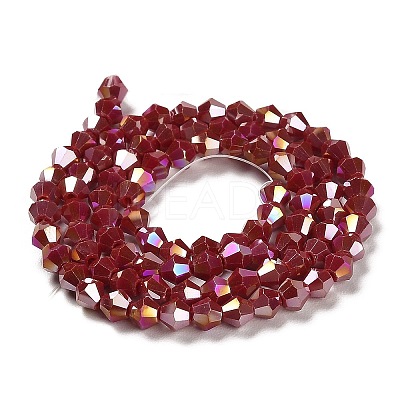 Opaque Solid Color Electroplate Glass Beads Strands X1-GLAA-F029-P4mm-A01-1