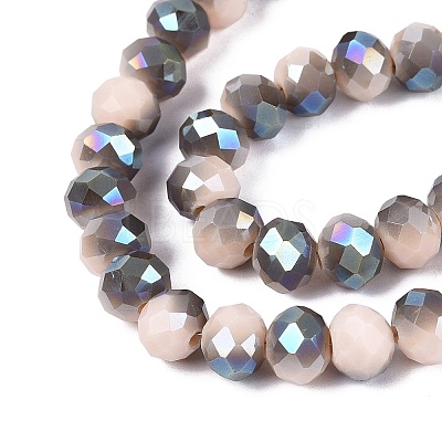 Electroplate Opaque Glass Beads Strands EGLA-A034-P8mm-S20-1