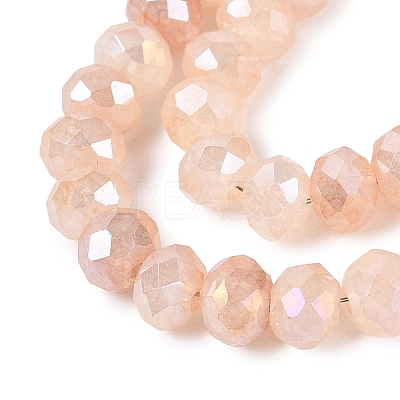 Dyed Crackle Imitation Jade Glass Beads Strands EGLA-Q131-02B-07-1