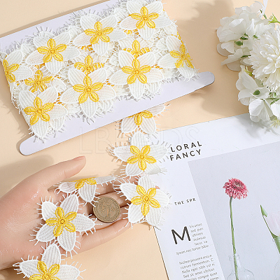 Flower Polyester Eyelash Lace Trim Ribbon OCOR-WH20003-03B-04-1