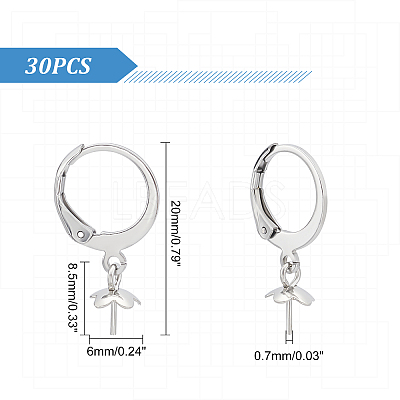 30Pcs 314 Stainless Steel Leverback Earring Findings STAS-UN0037-62-1