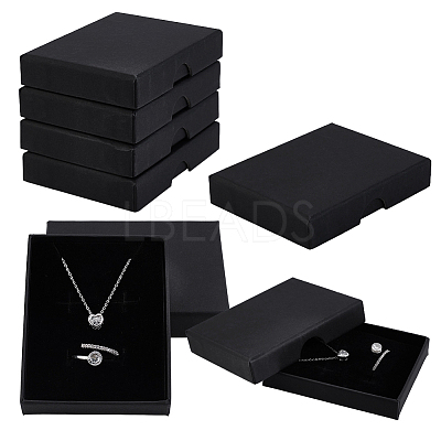 Paper Jewelry Set Gift Packing Boxes with Lid CON-WH0095-221-1