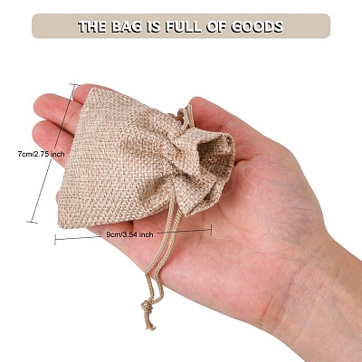 Burlap Packing Pouches Drawstring Bags X-ABAG-Q050-7x9-01-1