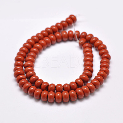 Natural Red Jasper Beads Strands G-F347-8x5mm-02-1