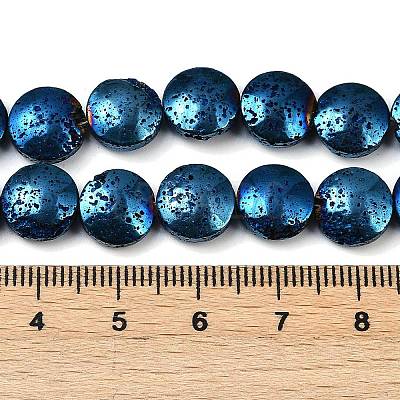 Electroplated Natural Lava Rock Beads Strands G-K388-01A-1