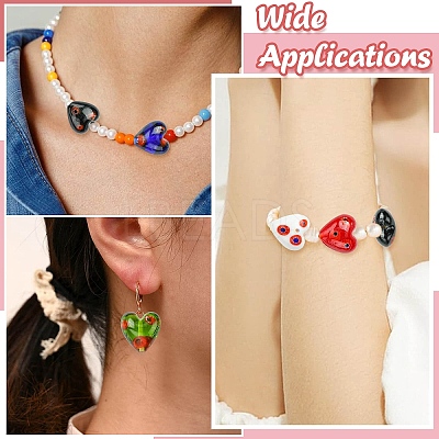 30Pcs 5 Colors Handmade Millefiori Glass Beads LAMP-CJ0002-42-1