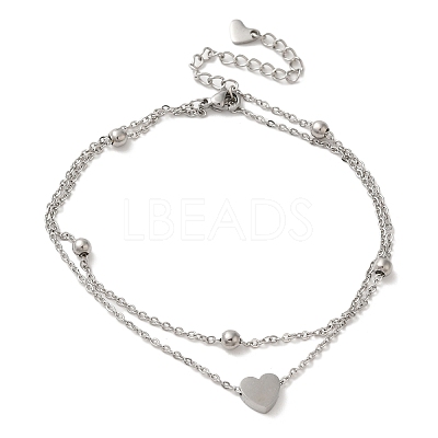 304 Stainless Steel 2-strand Chain Bracelets BJEW-L673-024P-1