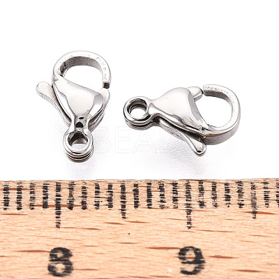 304 Stainless Steel Lobster Claw Clasps STAS-T065-9mm-34P-1