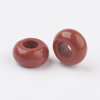 Natural Red Jasper European Beads G-G740-12x6mm-04-1