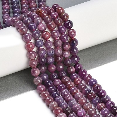 Natural Gemstone Ruby Round Beads Strands G-O017-7mm-06-01-1