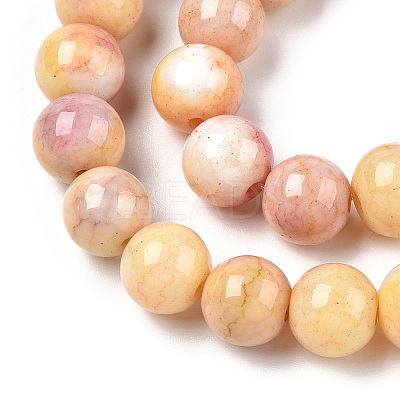 Ombre Effect Dyed Crackle Glass Beads X1-GLAA-T031-10mm-01P-1