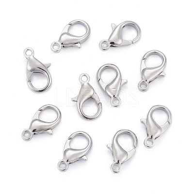 Platinum Plated Alloy Lobster Claw Clasps X-E105-NF-1